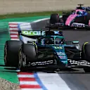 IMOLA, ITALY - MAY 18: Lance Stroll of Canada driving the (18) Aston Martin F1 Team AMR25 Mercedes leads Pierre Gasly of France driving the (10) Alpine F1 A525 Renault on track during the F1 Grand Prix of Emilia-Romagna at Autodromo Internazionale Enzo e Dino Ferrari on May 18, 2025 in Imola, Italy. (Photo by Mark Sutton - Formula 1/Formula 1 via Getty Images)