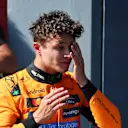 IMOLA, ITALY - MAY 18: Second placed Lando Norris of Great Britain and McLaren looks on in parc ferme during the F1 Grand Prix of Emilia-Romagna at Autodromo Internazionale Enzo e Dino Ferrari on May 18, 2025 in Imola, Italy. (Photo by Clive Rose/Getty Images)