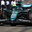 IMOLA, ITALY - MAY 17: Lance Stroll of Canada driving the (18) Aston Martin F1 Team AMR25 Mercedes in the Pitlane during qualifying ahead of the F1 Grand Prix of Emilia-Romagna at Autodromo Internazionale Enzo e Dino Ferrari on May 17, 2025 in Imola, Italy. (Photo by Mark Thompson/Getty Images)
