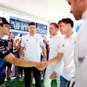 BUDAPEST, HUNGARY - JULY 31: Franco Colapinto of Argentina and Alpine F1 meets Gergely Siklósi,