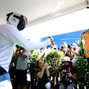BUDAPEST, HUNGARY - JULY 31: Pierre Gasly of France and Alpine F1 does a fencing activity in the