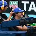 MIAMI, FLORIDA - MAY 04: Carlos Sainz of Spain and Williams and Alexander Albon of Thailand and Williams at the Lego drivers parade prior to the F1 Grand Prix of Miami at Miami International Autodrome on May 04, 2025 in Miami, Florida. (Photo by Mark Sutton - Formula 1/Formula 1 via Getty Images)
