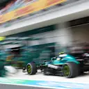 MIAMI, FLORIDA - MAY 04: Fernando Alonso of Spain driving the (14) Aston Martin F1 Team AMR25 Mercedes makes a pitstop during the F1 Grand Prix of Miami at Miami International Autodrome on May 04, 2025 in Miami, Florida. (Photo by Bryn Lennon - Formula 1/Formula 1 via Getty Images)