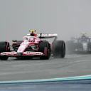 MIAMI, FLORIDA - MAY 03: Liam Lawson of New Zealand driving the (30) Visa Cash App Racing Bulls VCARB 02 leads Carlos Sainz of Spain driving the (55) Williams FW47 Mercedes on the formation lap during the Sprint ahead of the F1 Grand Prix of Miami at Miami International Autodrome on May 03, 2025 in Miami, Florida. (Photo by Hector Vivas/Getty Images)