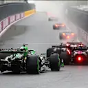 MIAMI, FLORIDA - MAY 03: Pierre Gasly of France driving the (10) Alpine F1 A525 Renault leads Nico Hulkenberg of Germany driving the (27) Kick Sauber C45 Ferrari on track during the Sprint ahead of the F1 Grand Prix of Miami at Miami International Autodrome on May 03, 2025 in Miami, Florida. (Photo by Clive Rose/Getty Images)