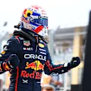 MIAMI, FLORIDA - MAY 03: Pole position qualifier Max Verstappen of the Netherlands and Oracle Red Bull Racing celebrates in parc ferme during qualifying ahead of the F1 Grand Prix of Miami at Miami International Autodrome on May 03, 2025 in Miami, Florida. (Photo by Bryn Lennon - Formula 1/Formula 1 via Getty Images)