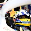 Isack Hadjar in his Senna inspired helmet at the 2025 Monaco Grand Prix