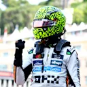 MONTE-CARLO, MONACO - MAY 24: Pole position qualifier Lando Norris of Great Britain and McLaren celebrates on arrival in parc ferme during qualifying ahead of the F1 Grand Prix of Monaco at Circuit de Monaco on May 24, 2025 in Monte-Carlo, Monaco (Photo by Mark Thompson/Getty Images)