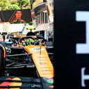 MONTE-CARLO, MONACO - MAY 24: Pole position qualifier Lando Norris of Great Britain and McLaren arrives in parc ferme during qualifying ahead of the F1 Grand Prix of Monaco at Circuit de Monaco on May 24, 2025 in Monte-Carlo, Monaco (Photo by Bryn Lennon - Formula 1/Formula 1 via Getty Images)