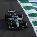 JEDDAH, SAUDI ARABIA - APRIL 18: George Russell of Great Britain driving the (63) Mercedes AMG Petronas F1 Team W16 on track during practice ahead of the F1 Grand Prix of Saudi Arabia at Jeddah Corniche Circuit on April 18, 2025 in Jeddah, Saudi Arabia. (Photo by Mark Sutton - Formula 1/Formula 1 via Getty Images)