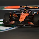 JEDDAH, SAUDI ARABIA - APRIL 18: Oscar Piastri of Australia driving the (81) McLaren MCL39 Mercedes on track during practice ahead of the F1 Grand Prix of Saudi Arabia at Jeddah Corniche Circuit on April 18, 2025 in Jeddah, Saudi Arabia. (Photo by Rudy Carezzevoli/Getty Images)