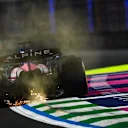JEDDAH, SAUDI ARABIA - APRIL 18: Sparks fly behind Pierre Gasly of France driving the (10) Alpine F1 A525 Renault on track during practice ahead of the F1 Grand Prix of Saudi Arabia at Jeddah Corniche Circuit on April 18, 2025 in Jeddah, Saudi Arabia. (Photo by James Sutton - Formula 1/Formula 1 via Getty Images)