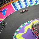 JEDDAH, SAUDI ARABIA - APRIL 19: Max Verstappen of the Netherlands driving the (1) Oracle Red Bull Racing RB21 passes as Gabriel Bortoleto of Brazil driving the (5) Kick Sauber C45 Ferrari recovers from a spin during qualifying ahead of the F1 Grand Prix of Saudi Arabia at Jeddah Corniche Circuit on April 19, 2025 in Jeddah, Saudi Arabia. (Photo by Pauline Ballet - Formula 1/Formula 1 via Getty Images)