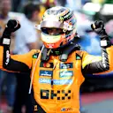 BARCELONA, SPAIN - JUNE 01: Race winner Oscar Piastri of Australia and McLaren celebrates on arrival in parc ferme during the F1 Grand Prix of Spain at Circuit de Barcelona-Catalunya on June 01, 2025 in Barcelona, Spain. (Photo by Mark Thompson/Getty Images)