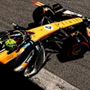 BARCELONA, SPAIN - MAY 31: Lando Norris of Great Britain driving the (4) McLaren MCL39 Mercedes leaves the garage during final practice ahead of the F1 Grand Prix of Spain at Circuit de Barcelona-Catalunya on May 31, 2025 in Barcelona, Spain. (Photo by Clive Rose - Formula 1/Formula 1 via Getty Images)