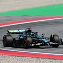 BARCELONA, SPAIN - MAY 31: Lance Stroll of Canada driving the (18) Aston Martin F1 Team AMR25 Mercedes on track during qualifying ahead of the F1 Grand Prix of Spain at Circuit de Barcelona-Catalunya on May 31, 2025 in Barcelona, Spain. (Photo by David Ramos/Getty Images)