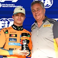 SAO PAULO, BRAZIL - NOVEMBER 07: Sprint Pole qualifier Lando Norris of Great Britain and McLaren