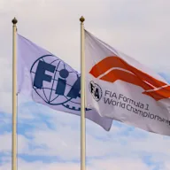FIA flags are seen during Formula 1 Abu Dhabi Grand Prix 2022 at Yas Marina Circuit on November 20,