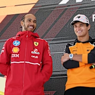 MEXICO CITY, MEXICO - OCTOBER 24: Lewis Hamilton of Great Britain and Scuderia Ferrari and Lando