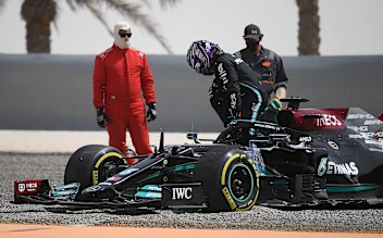 BAHRAIN, BAHRAIN - MARCH 13: Lewis Hamilton of Great Britain driving the (44) Mercedes AMG Petronas
