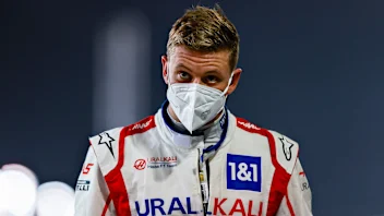 BAHRAIN, BAHRAIN - MARCH 27: Mick Schumacher of Germany and Haas F1 looks on during qualifying