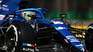 IMOLA, ITALY - APRIL 16: Fernando Alonso of Spain driving the (14) Alpine A521 Renault on track