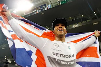 Lewis Hamilton (GBR) Mercedes AMG F1 celebrates. Formula One World Championship, Rd19, Abu Dhabi