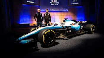 (L to R): Robert Kubica (POL) Williams Racing with team mate George Russell (GBR) Williams