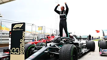 ISTANBUL, TURKEY - NOVEMBER 15: Race winner Lewis Hamilton of Great Britain and Mercedes GP