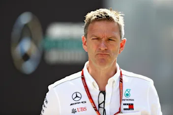 SOCHI, RUSSIA - SEPTEMBER 29: James Allison, Technical Director at Mercedes GP walks in the Paddock