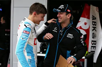 BARCELONA, SPAIN - FEBRUARY 28: George Russell of Great Britain and Williams and Nicholas Latifi of