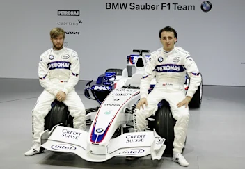 VALENCIA, SPAIN - JANUARY 16:  Nick Heidfeld of Germany and BMW Sauber and Robert Kubica of Poland