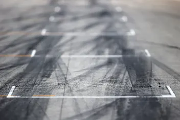 KUALA LUMPUR, MALAYSIA - MARCH 30:  Tyre marks on the main straight before the Malaysia Formula One