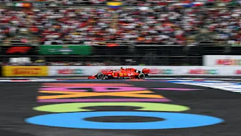 MEXICO CITY, MEXICO - OCTOBER 27: Sebastian Vettel of Germany driving the (5) Scuderia Ferrari SF90