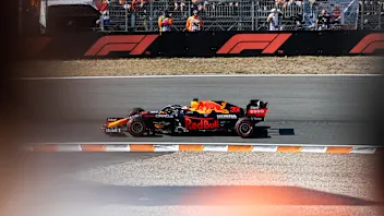 ZANDVOORT, NETHERLANDS - SEPTEMBER 05: Fans watch Max Verstappen of the Netherlands driving the