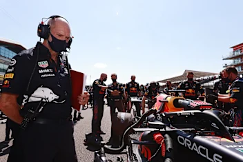 NORTHAMPTON, ENGLAND - JULY 18: Adrian Newey, the Chief Technical Officer of Red Bull Racing looks