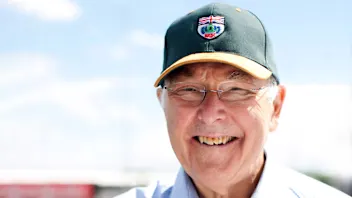Motorsport television commentator and journalist Murray Walker poses for a portrait during the