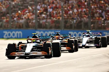 MELBOURNE, AUSTRALIA - APRIL 10: Lando Norris of Great Britain driving the (4) McLaren MCL36
