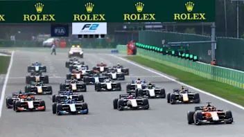 SPA, BELGIUM - AUGUST 28: Felipe Drugovich of Brazil and MP Motorsport (11) leads the field into