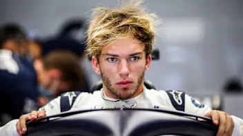 BARCELONA, SPAIN - AUGUST 15:Pierre Gasly of Scuderia AlphaTauri and France during final practice