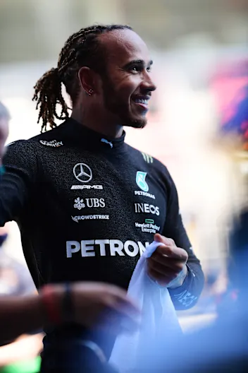BARCELONA, SPAIN - MAY 08: Pole position qualifier Lewis Hamilton of Great Britain and Mercedes GP