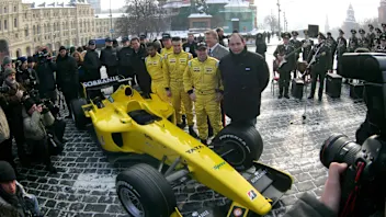 L-R: Narain Karthikeyan (IND), Robert Doornbos (NED), Roman Rusinov (RUS), Tiago Monteiro (POR) and
