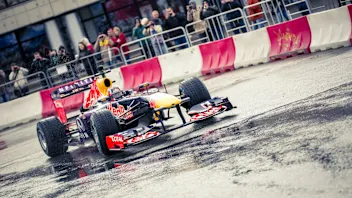 Daniil Kvyat performs at the Kazan Show Run in Kazan, Russia on August 30th, 2015