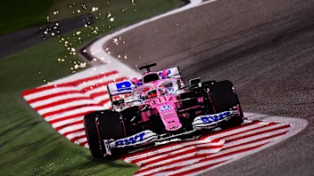 BAHRAIN, BAHRAIN - DECEMBER 04: Sergio Perez of Mexico driving the (11) Racing Point RP20 Mercedes