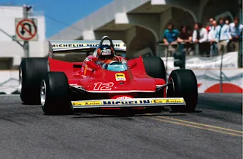 Pole sitter and race winner Gilles Villeneuve (CDN) Ferrari 312T4. United States Grand Prix West,