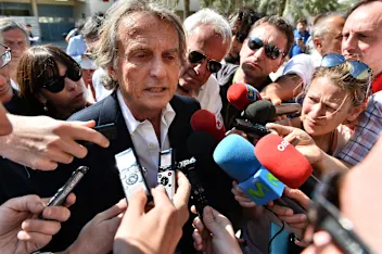 Luca di Montezemolo (ITA) Ferrari President talks with the media. Formula One World Championship,
