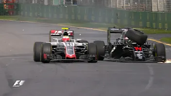 Race: Huge crash as Alonso and Gutierrez bring out the red flag