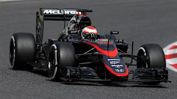 Jenson Button (GBR) McLaren MP4-30 at Formula One Testing, Day One, Barcelona, Spain, 12 May 2015.