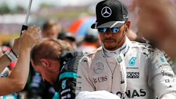 Lewis Hamilton (GBR) Mercedes AMG F1 on the grid at Formula One World Championship, Rd11, Hungarian