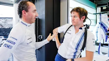 Robert Kubica (POL) Williams and Rob Smedley (GBR) Williams Head of Vehicle Performance in the